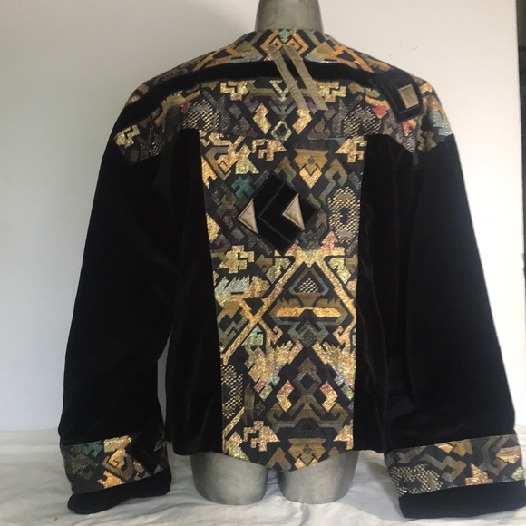 “TIB of MONTREAL ” VINTAGE Velvet Boho Ladies Jacket . - Picture 5 of 12
